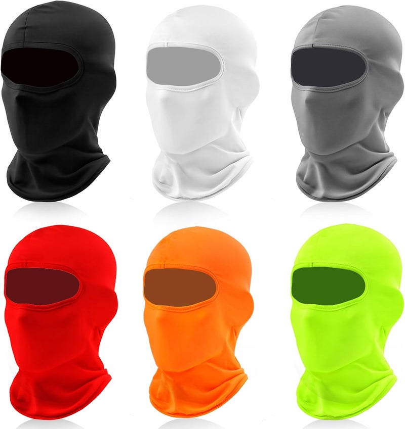 Hoiny 6 Pack Ski Mask Balaclava for Men Women, Lightweight UV Protection, Summer Full Face Cover Outdoor Motorcycle - Image 1